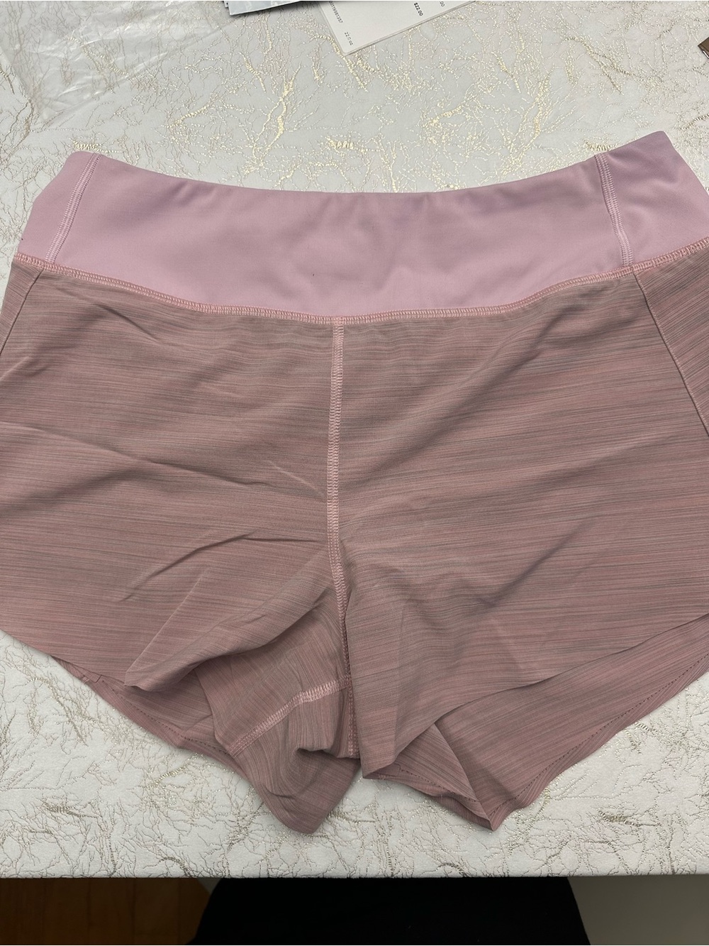 Athleta pink textured shorts with small stripes